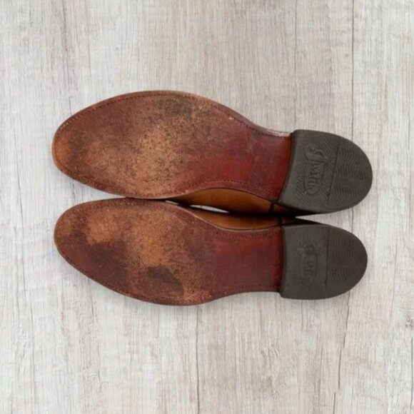 Justin Western Cowboy Boots Tan Brown Leather Pull-On Mens Size 10.5B Style 3408 - Picture 7 of 7